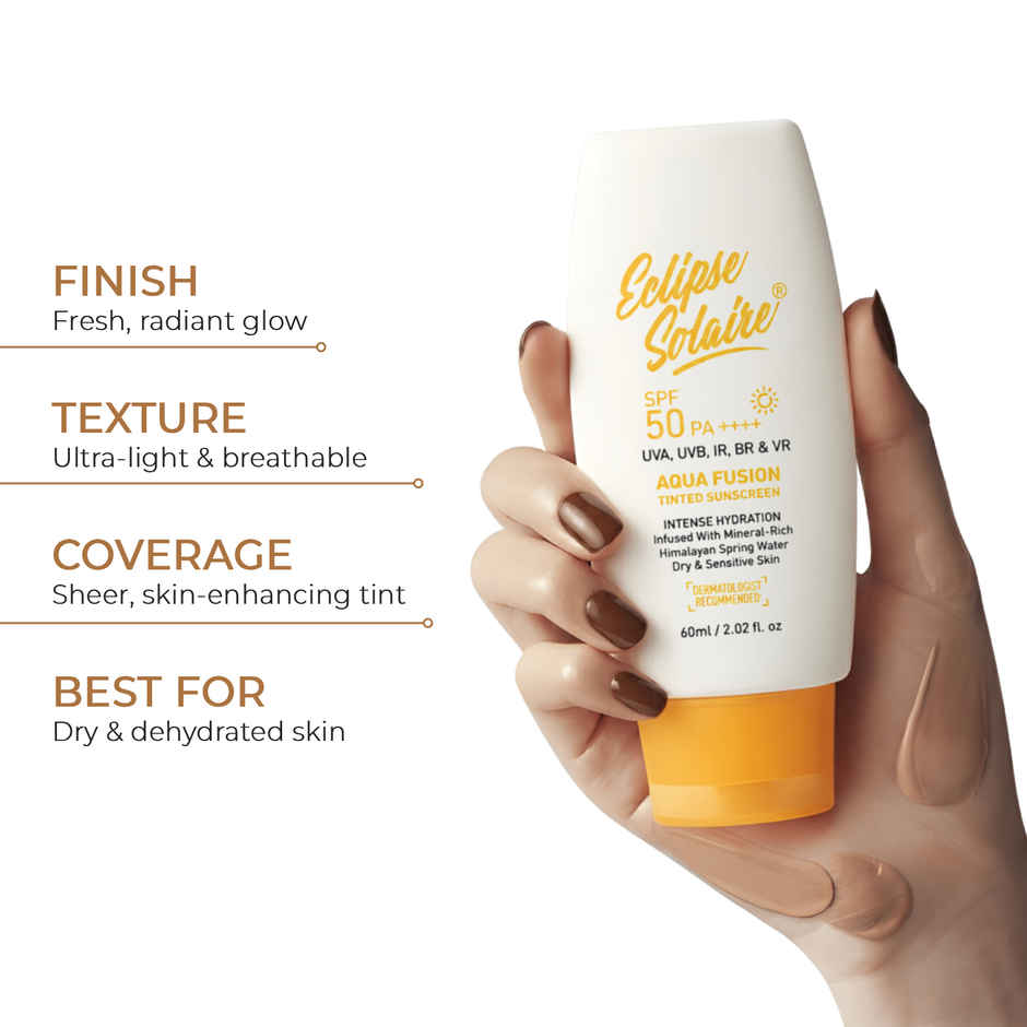 Eclipse Solaire Aqua Fusion Sunscreen | SPF 50 PA++++ | With Himalayan Spring Water | Non-Greasy