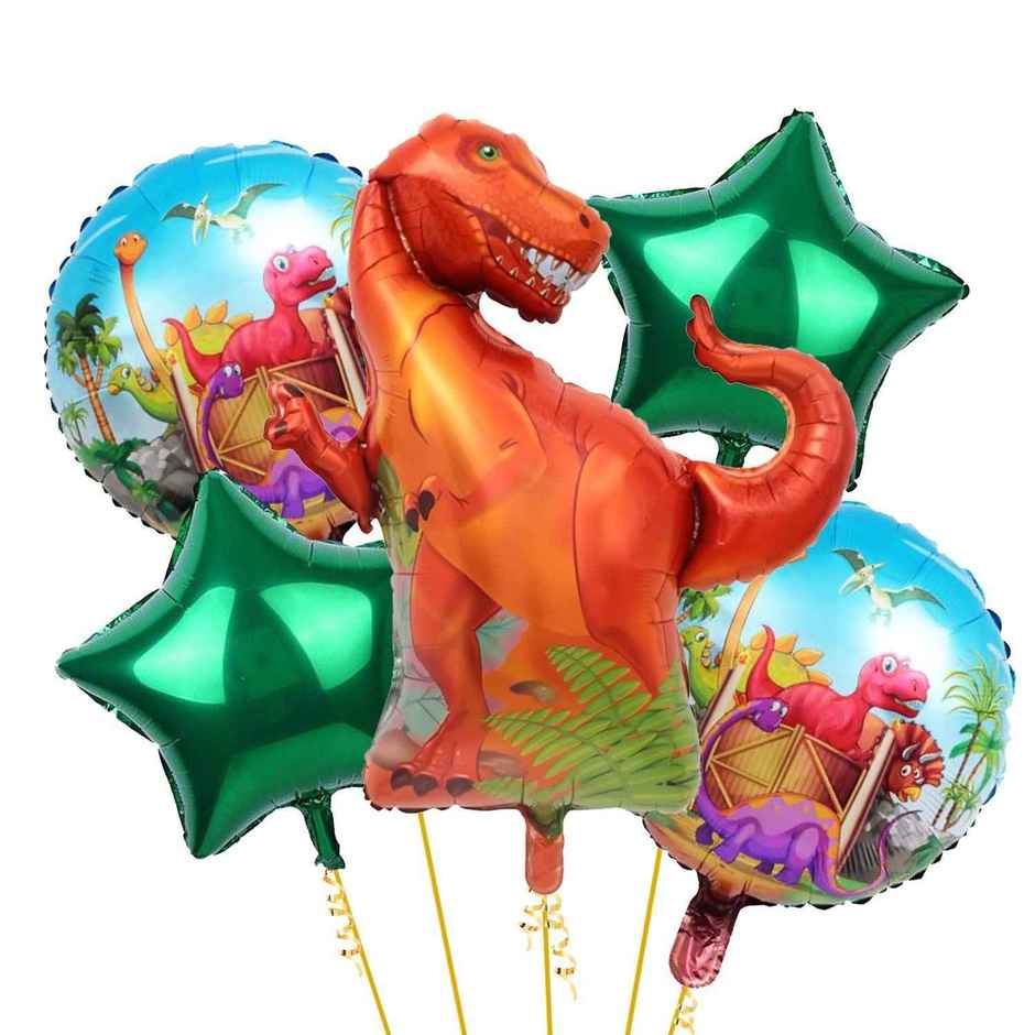 Large Dinosaur Foil Balloons | Pack Of 5 | Party Propz