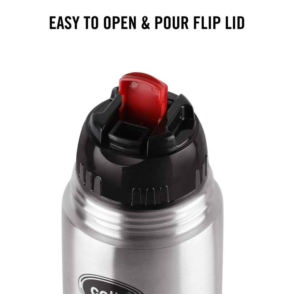Cello Flipstyle Stainless Steel Vacuum Insulated Double Walled Flask with Jacket 500ml | Silver