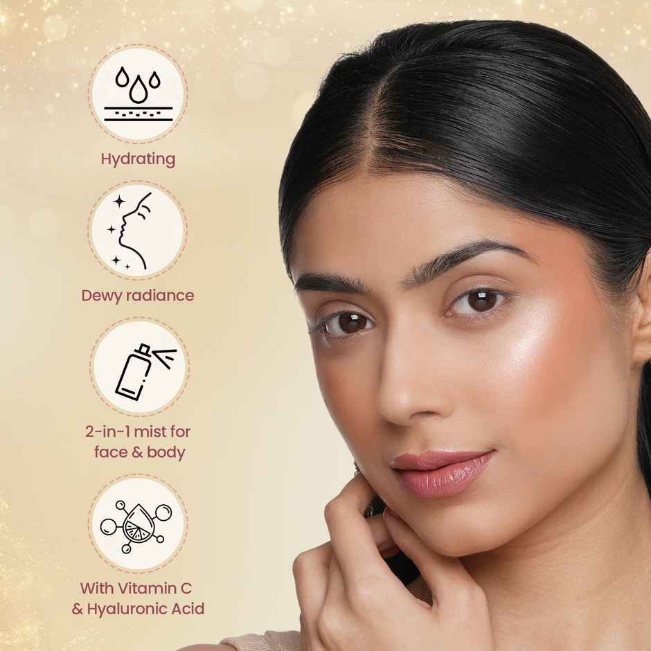 Swiss Beauty Glow Up Makeup Fixer | Dewy Radiance | For Face & Body With Vitamin C & Hyaluronic Acid