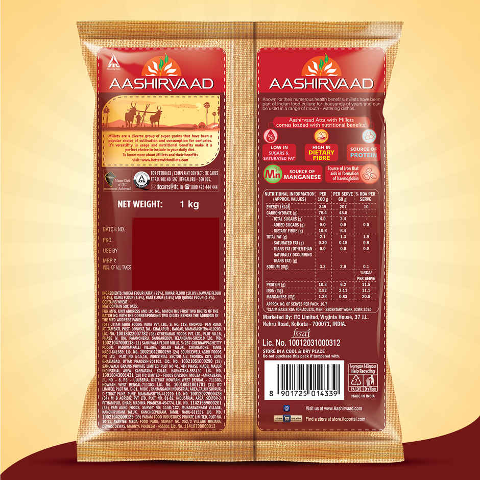 Aashirvaad Atta with Millets for Daily Nutrition | Power of 5 Grains