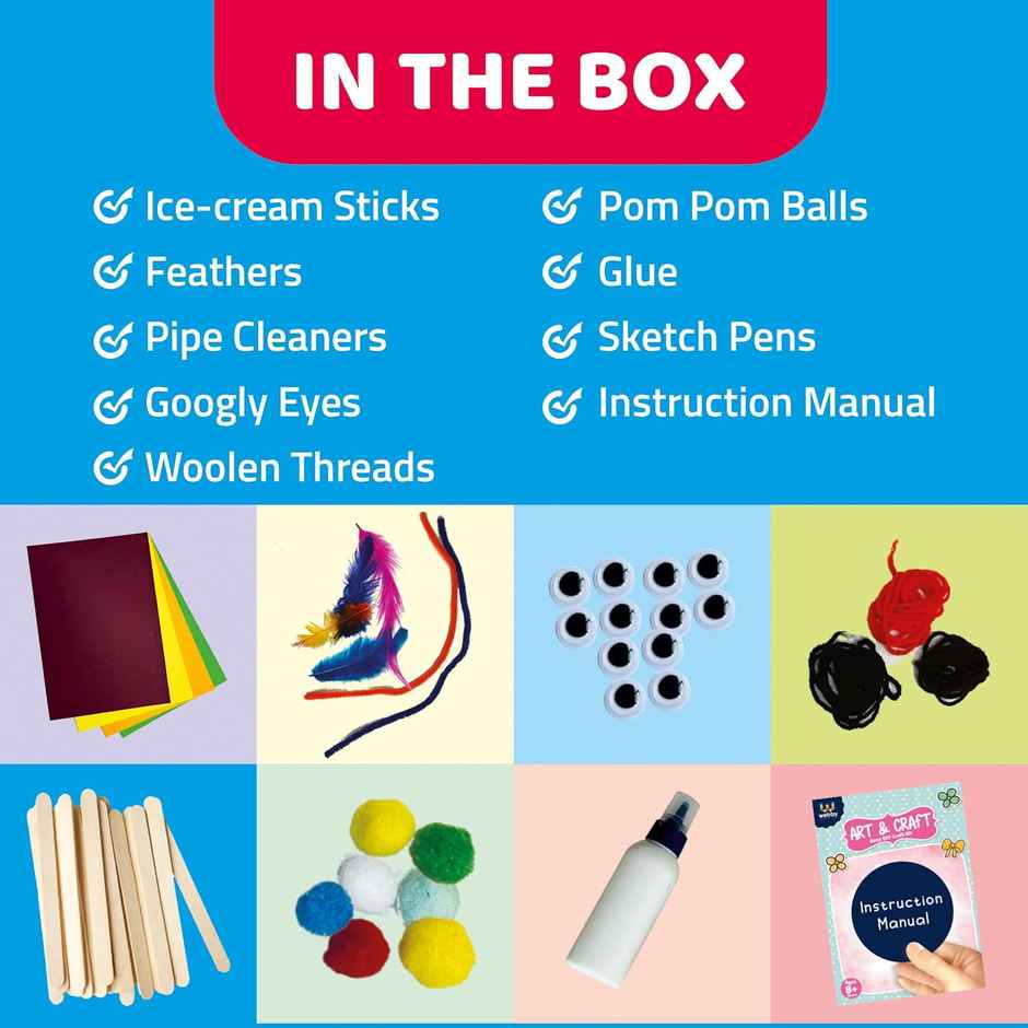 Webby Diy Finger Puppets Art And Craft Activity Kit Hobby Kit | School Projects, Craft Supply