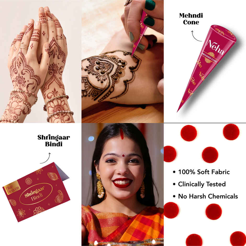 Blue Heaven Shringaar Makeup Kit | Lipstick | Nail Paint | Kajal | Sindoor | Bindi & Mehendi