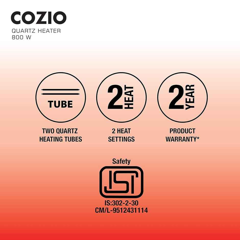 Havells Cozio Quartz Heater White And Blue 800 W