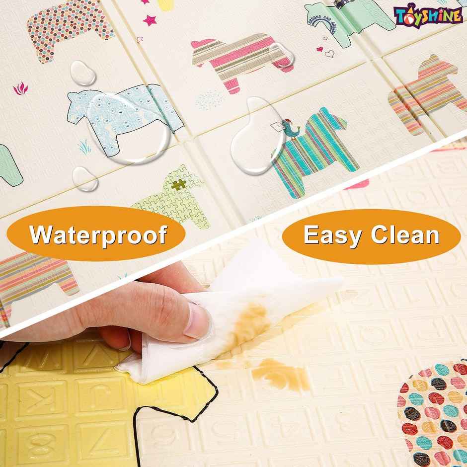 Toyshine Extra Large Foam Play Mat | 79x71x0.5 Inch for Babies | Reversible & Waterproof