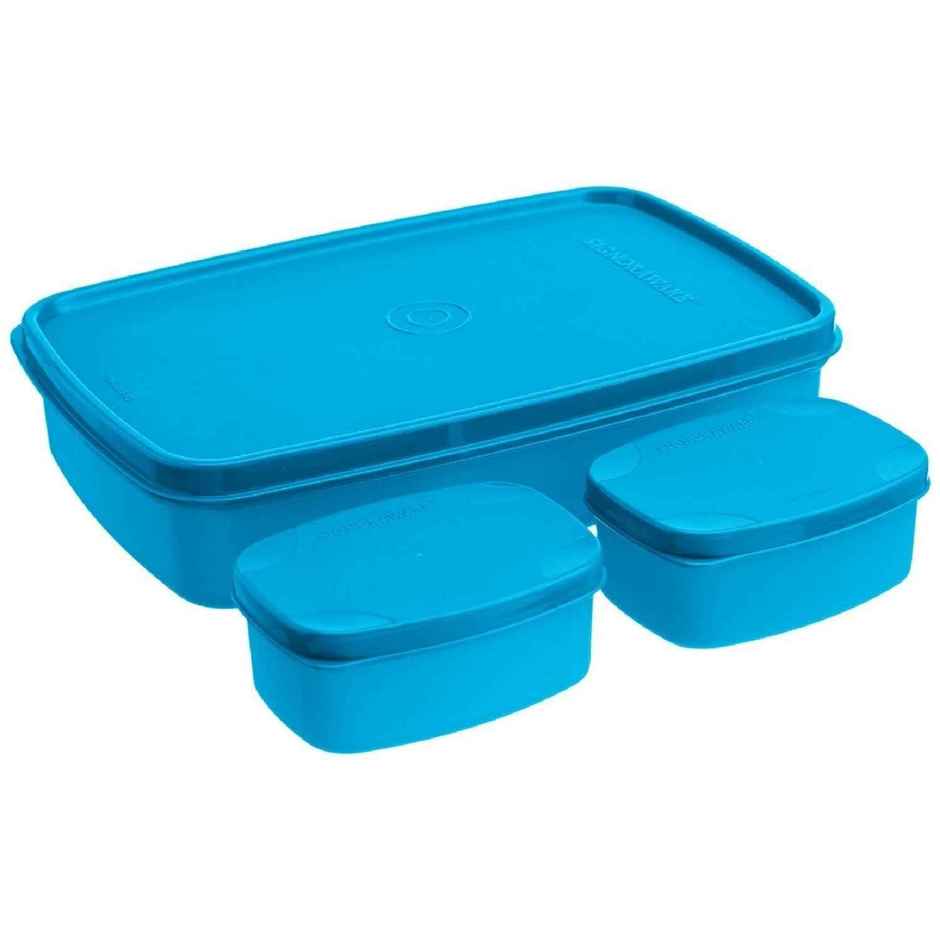 Signoraware Compact Lunch Box Set | Set of 3 | Blue | Lunch Box Set