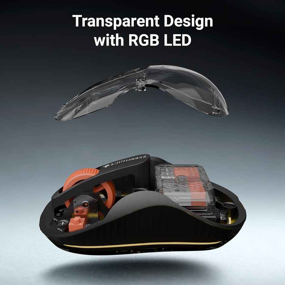 Zebronics Sheer Plus | Wireless Mouse | Dual Mode | 2.4GHz + BT Dual Dongle | Upto 3200 | Black