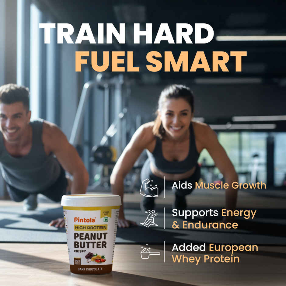 Pintola High Protein Dark Chocolate Peanut Butter (Crispy) 30G Protein, Whey Protein