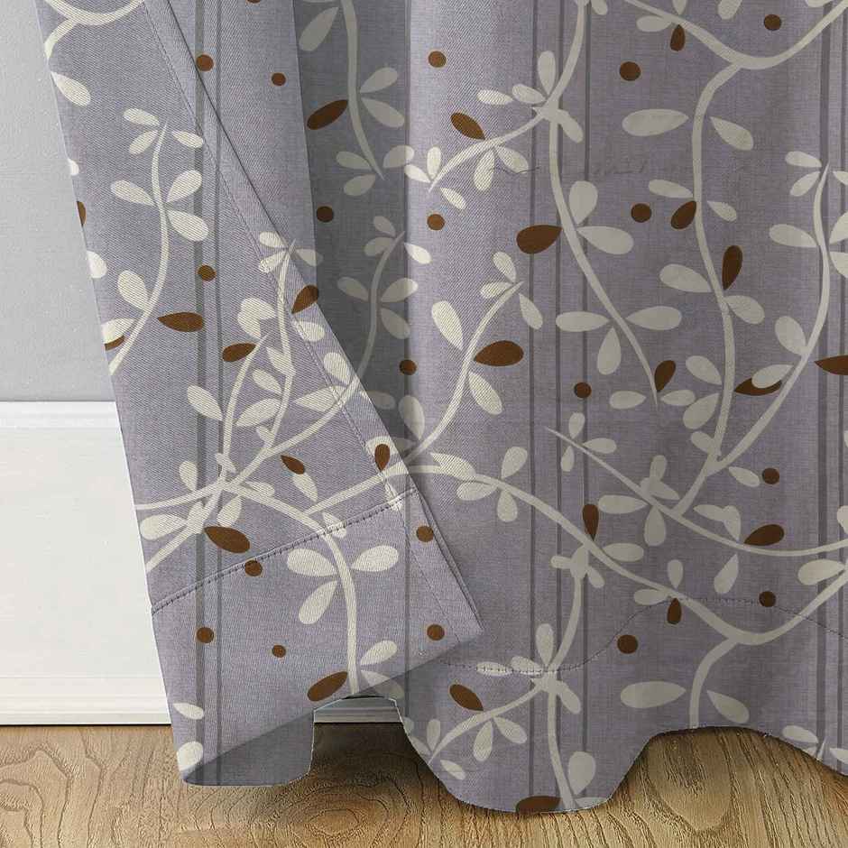 BAY6 Polyester Door Curtains | Set of 2 | 7x4 ft | Grey
