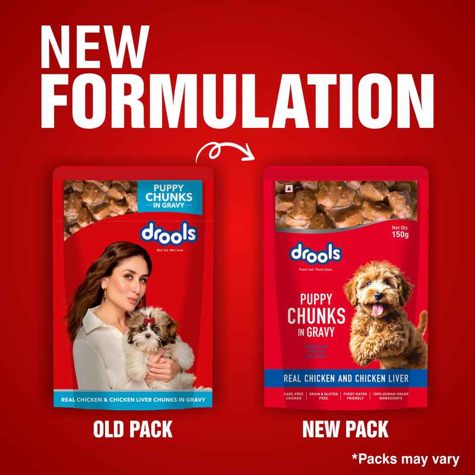 Drools Puppy Wet Dog Food - Real Chicken And Chicken Liver Chunks In Gravy