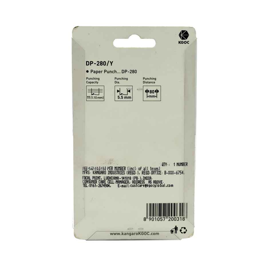 Kangaro Blister Pack Of Paper Punch (DP-280/Y) - Assorted