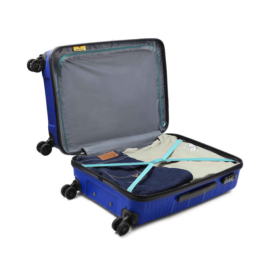 Aristocrat Prime Medium Trolley Bag | Combination Lock | 8 Wheels | Midnight Blue - 65 cm