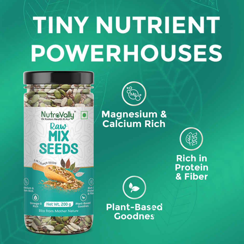 NutroVally Protein Rich Seed Mix Chia, Flax, Sunflower, Watermelon and Pumpkin Seeds