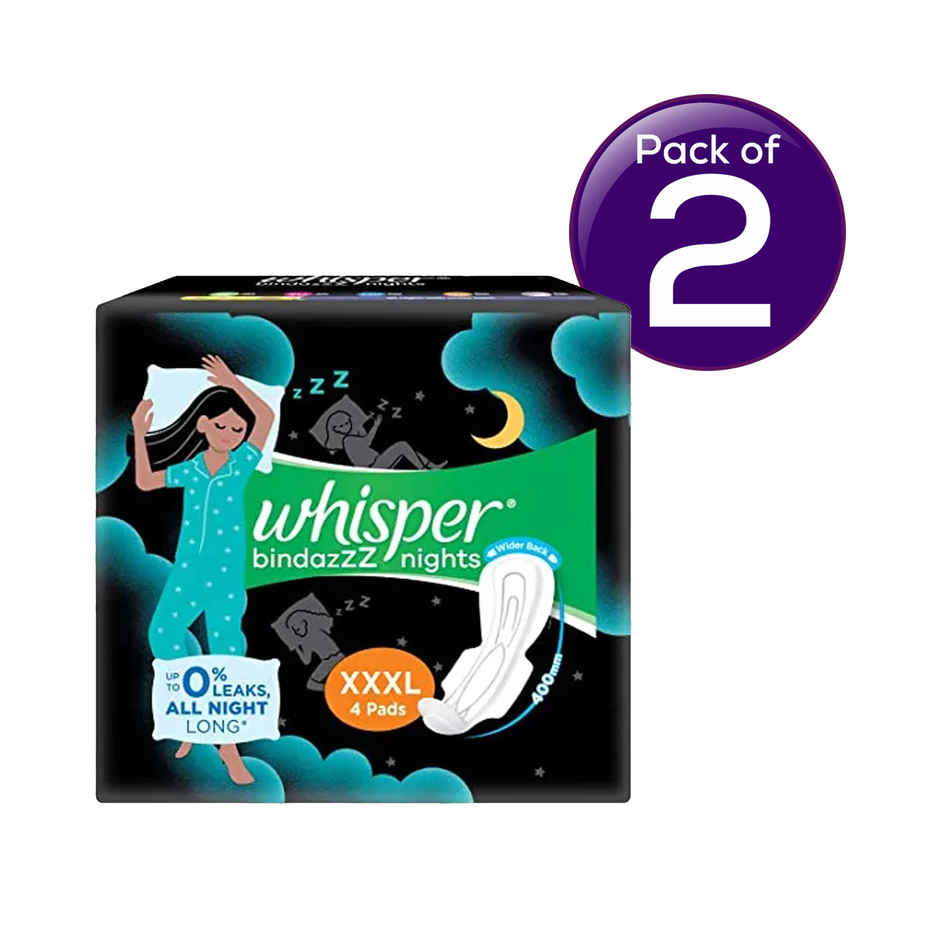 Whisper Bindazzz Nights XXXL Sanitary Pads Combo