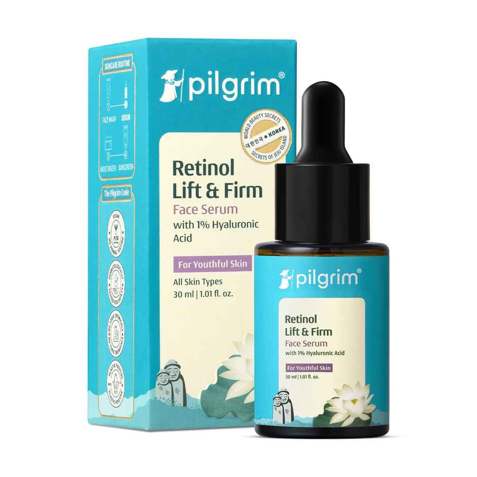 Pilgrim Retinol Lift & Firm Face Serum with 1% Hyaluronic Acid Reduces Fine Lines Wrinkles & Firms Skin