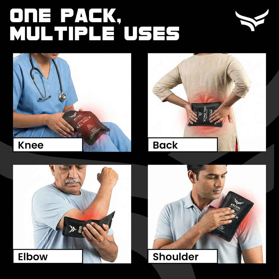 Xtrim Reusable Hot & Cold Gel Pack | Flexible Ice & Heat Therapy Pack | Pain Relief | Leak-Proof