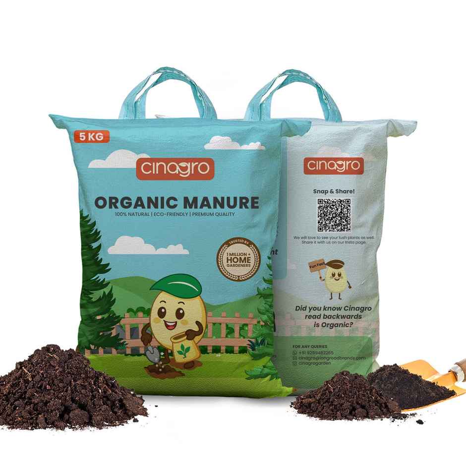 Cinagro Organic Manure Plant Fertilizer, Cow Dung Compost, Releases Phosphorus & Potassium