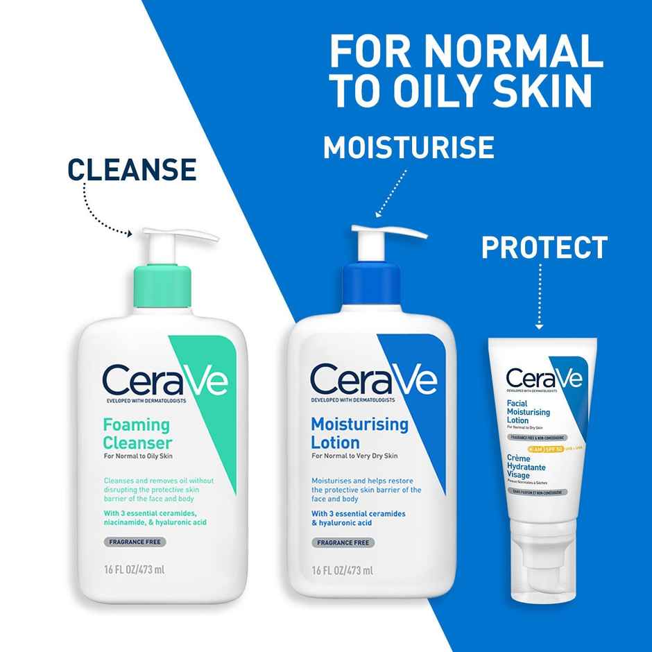 CeraVe Foaming Cleanser Face Wash For Oily Skin With Ceramides, Dermatologist Recommended