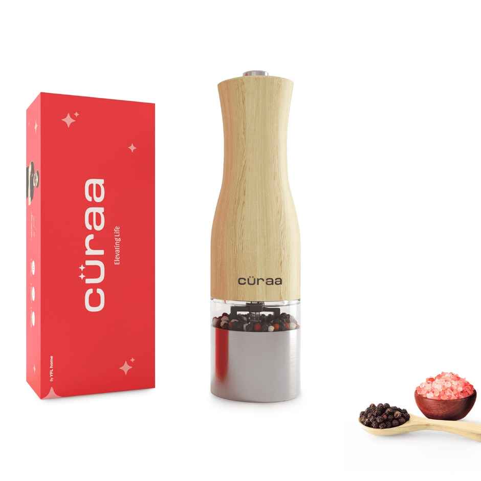 Curaa Pepper Grinder For Kitchen | Battery Powerred Automatic Salt And Pepper Mill | Perfect For Gift