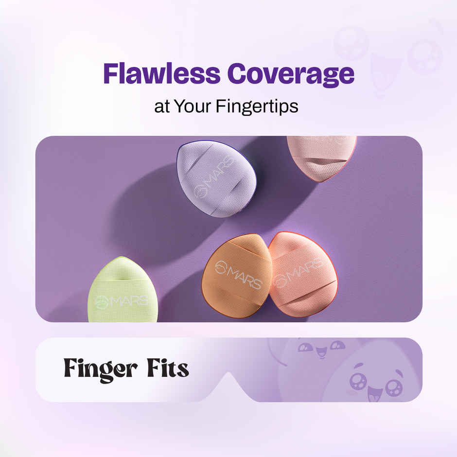 MARS Finger Fits Mini Makeup Puffs for Multipurpose Makeup