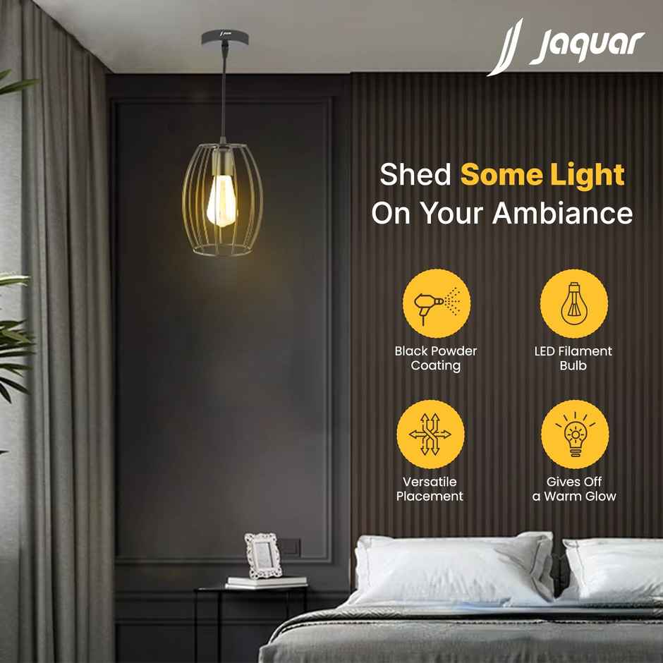 Jaquar Decorative 1 Lt Wire Mesh Pendant With Black Powder Coating 7005