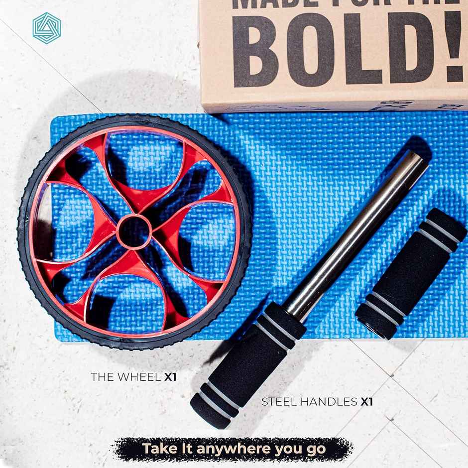 Boldfit Ab Roller For Abs Exercise Equipment For Tummy With Knee Mat Multicolor