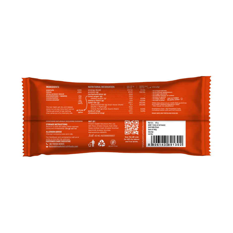 The Whole Truth 20g Protein Peanut Cocoa Protein Bar