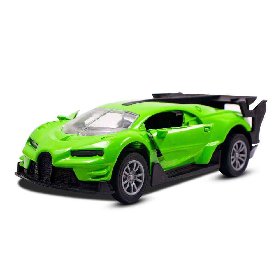 Toy Cloud Bugatti Die Cast Metal Car With Opening Door & Pull Back Action 1-32 Scale Mini Super Car