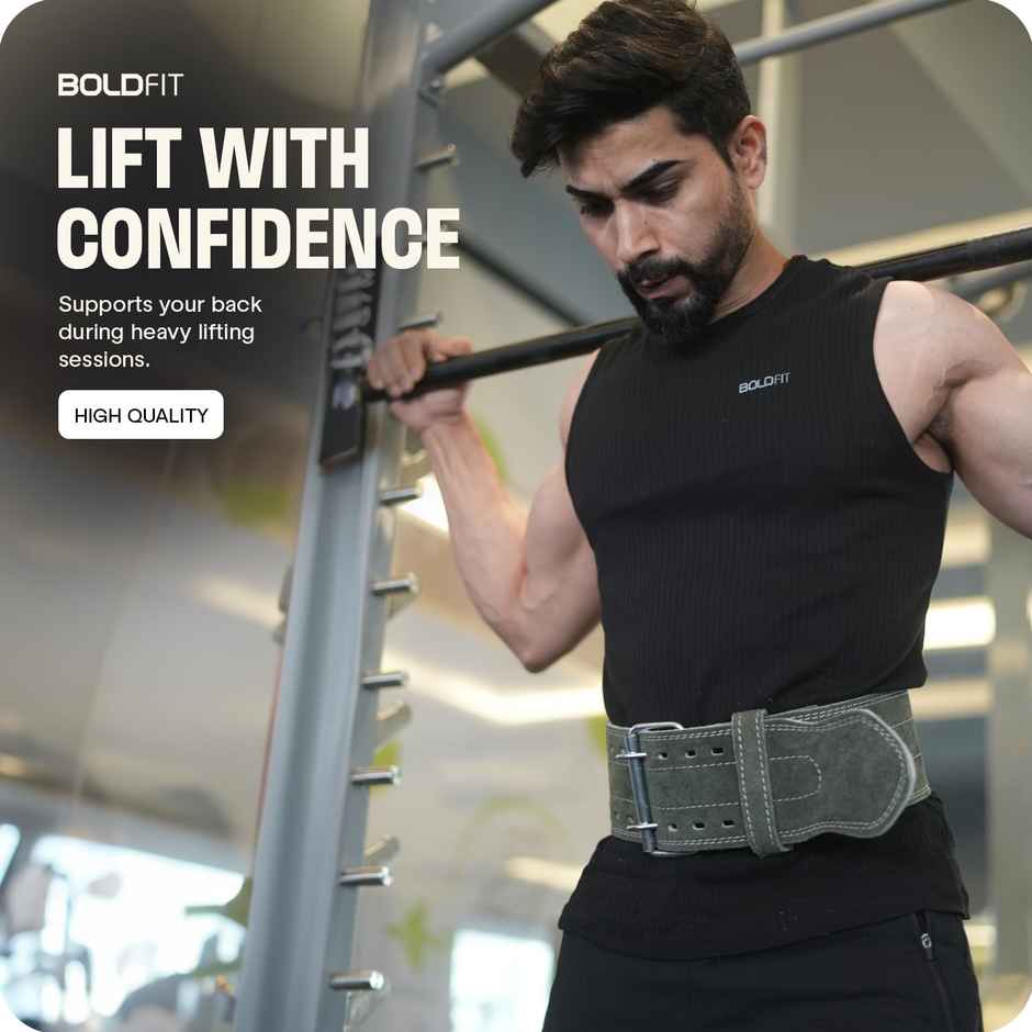 Boldfit Gym Belt For Men For Workout Lever Deadlift Weight Lifting Extralarge