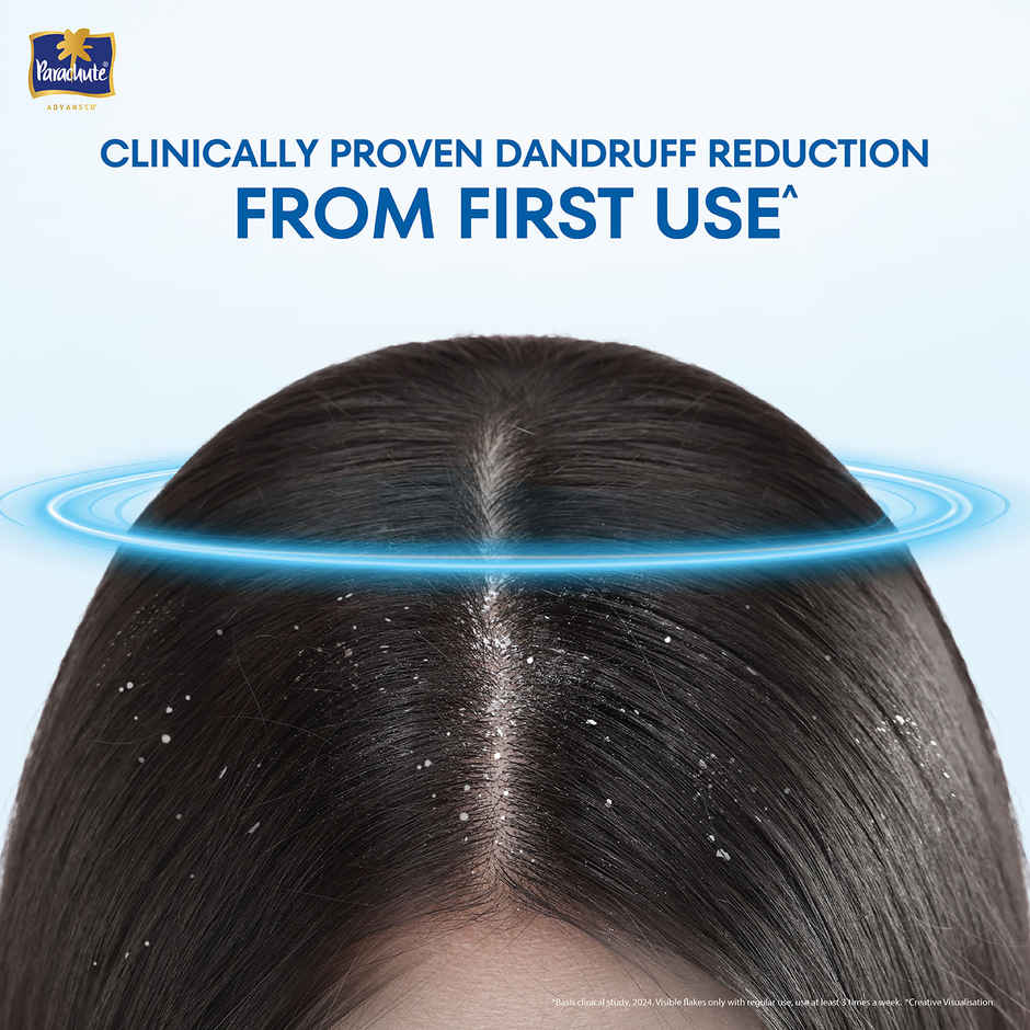 Parachute Advansed Anti-Dandruff Shampoo | Up to 100% Dandruff protection | Coconut Milk & PO Tech