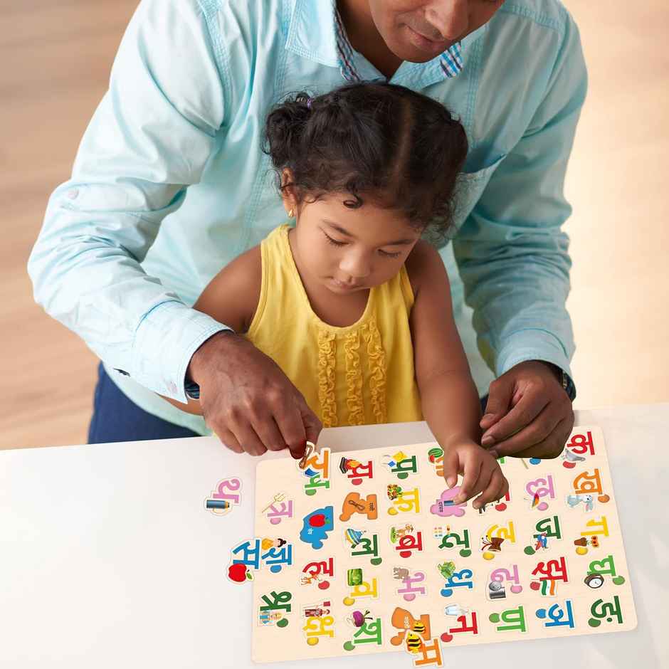 Webby Toys Wooden Hindi Varnamala Puzzle (Multicolour, 3 - 8 years)