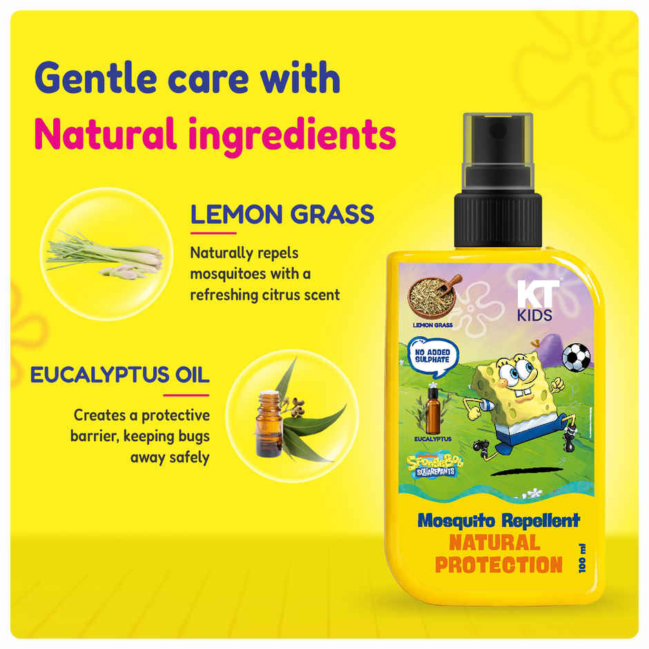 KT Kids Super Quick Mosquito Repellent Lemon Grass and Eucalyptus 1 Pack