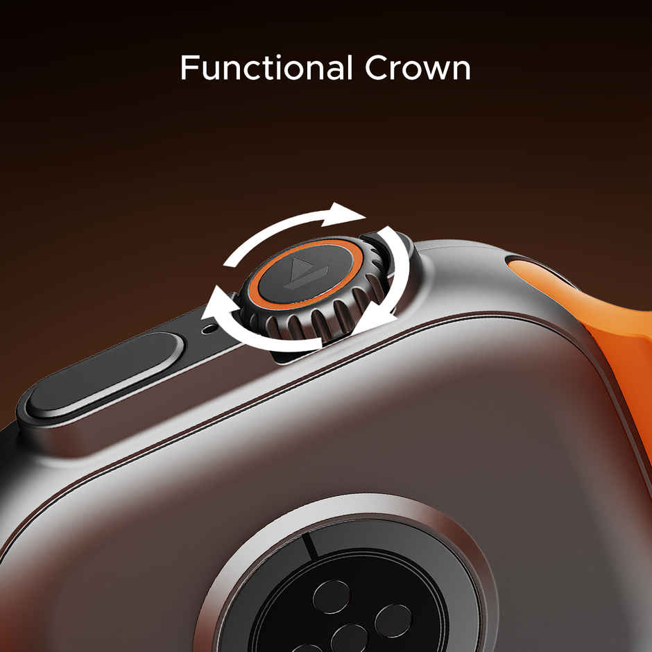 boAt Wave Aura Smartwatch | 1.96" Display, 100+ Sports Modes, Functional Crown, BT Calling - Royal Orange