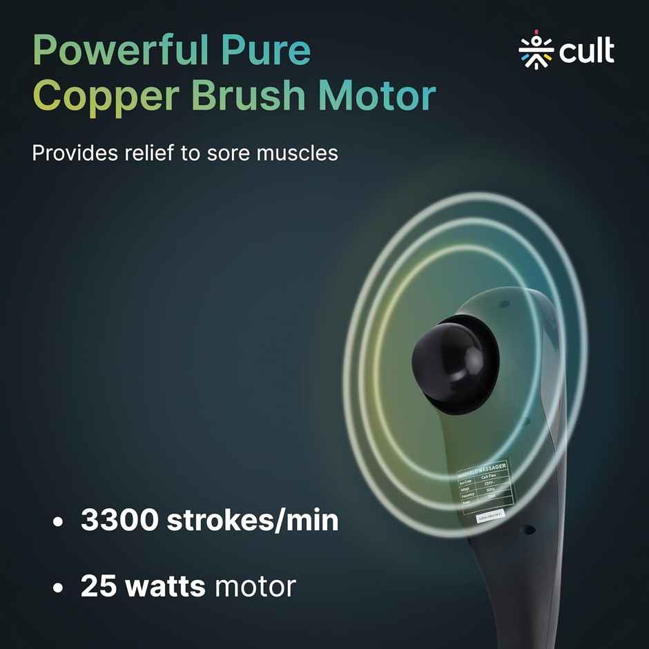 Cult Flex, Corded Electric Handheld Full Body Massager, 4 Interchangeable Heads, Full body Massager