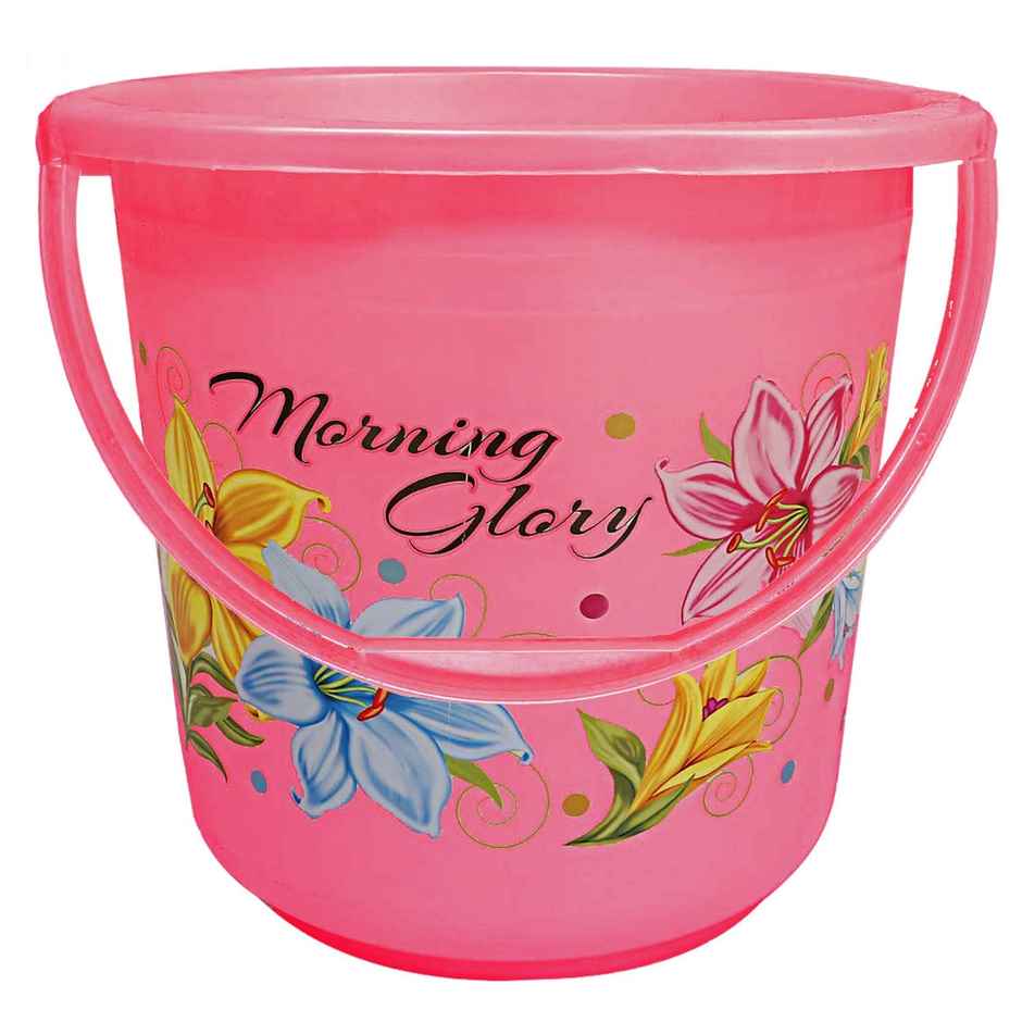 Kuber Industries 16L Unbreakable Plastic Bathroom Bucket with 500ML Mug | Large | Pink