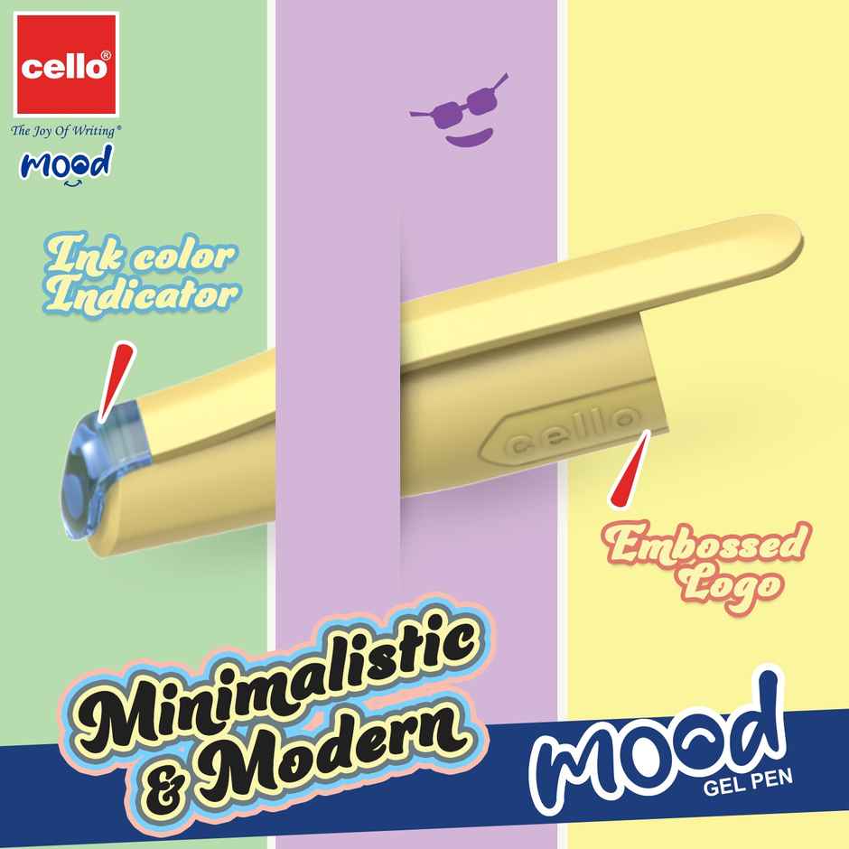 Cello Mood Blue Gel Pen (Pack of 5)