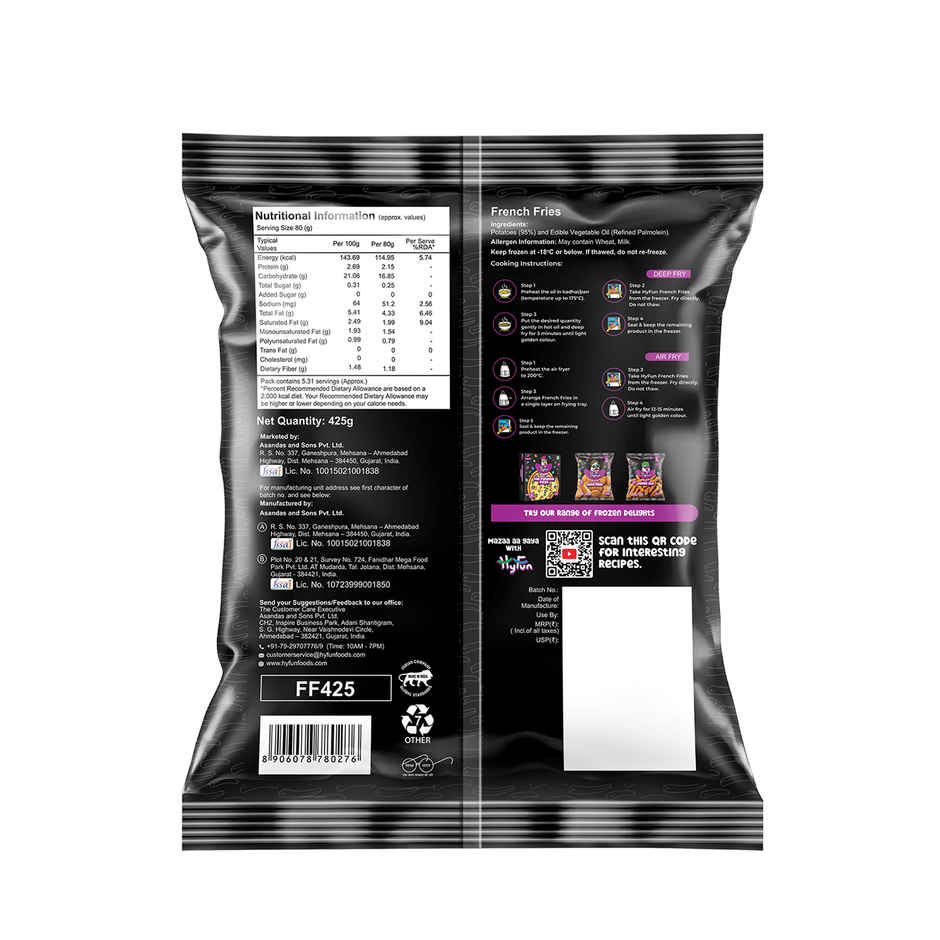 HyFun French Fries, Crispy & Long, Air Fryer Friendly | Frozen