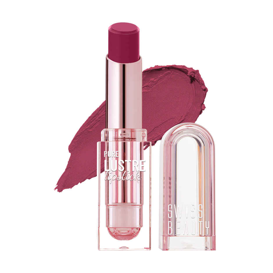 Swiss Beauty Pure Lustre Lipstick | High Shine Finish | Smooth Glide | 10 Lovin' Raisins