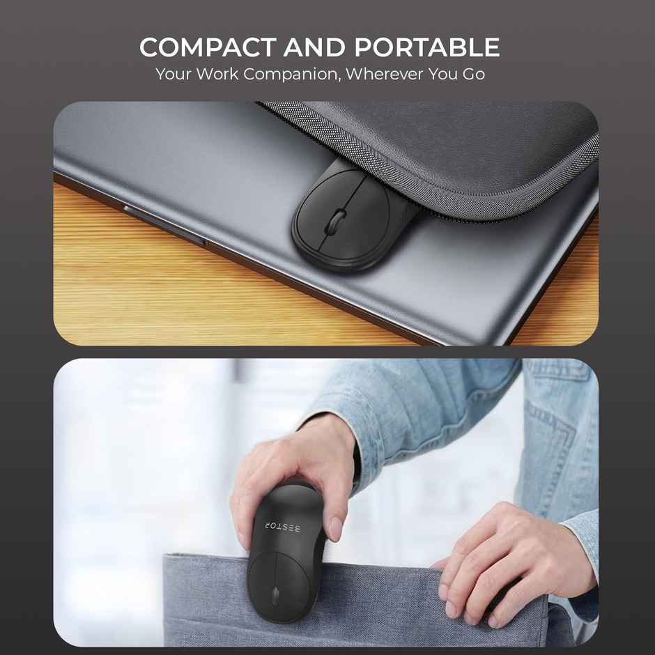 Bestor Glide 7 Wireless Mouse - 2.4GHz with USB Nano Receiver, 1000 DPI Optical Tracking, Lightweight Gaming Mouse for PC/Laptop - Black