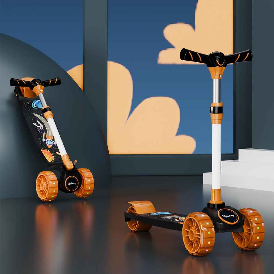 Lifelong Scooter For Kids 3+ Yrs 3 Changeable Colours PVC LED Wheels Adjustable Height LLKS19