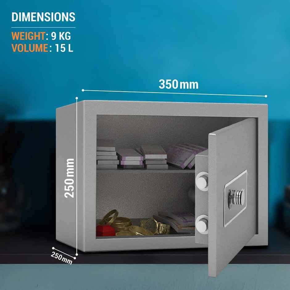 Godrej Security Solutions Forte Pro 15 L Safe Locker for Home and Office with Mechanical Key Lock