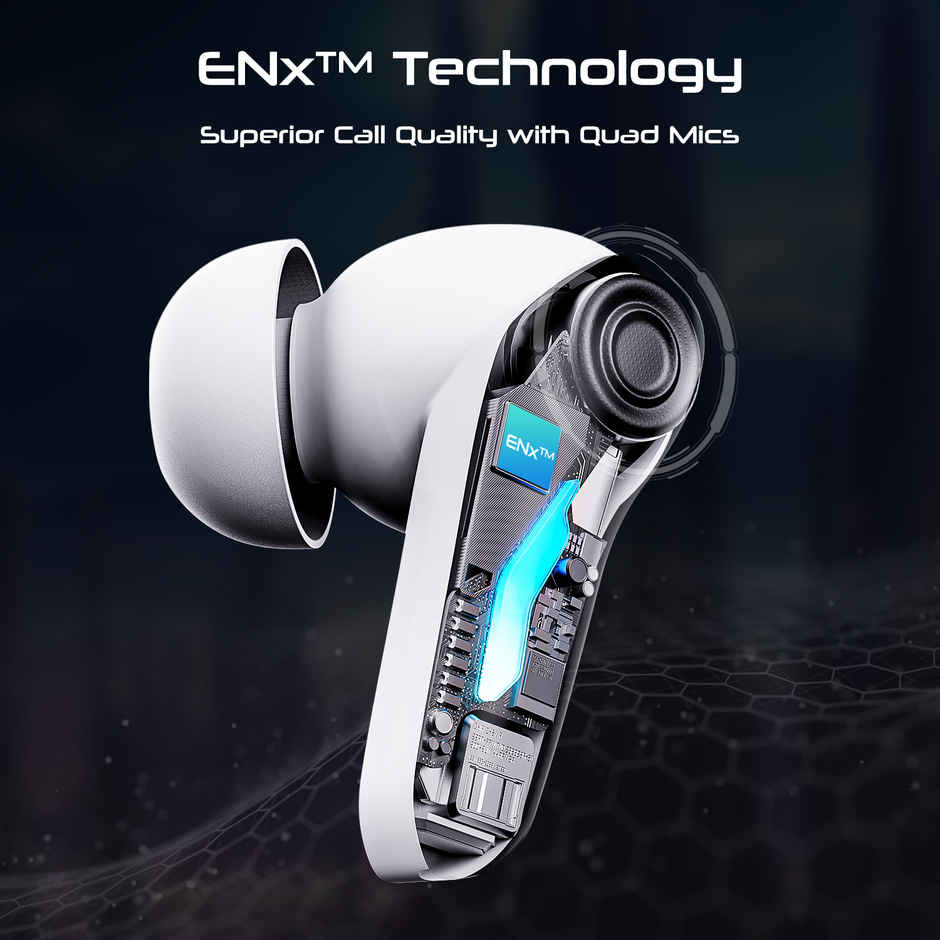 boAt Immortal 100 TWS Earbuds with Beast Mode(40ms Low Latency), 30 HRS Playback & RGB LEDs Bluetooth - White