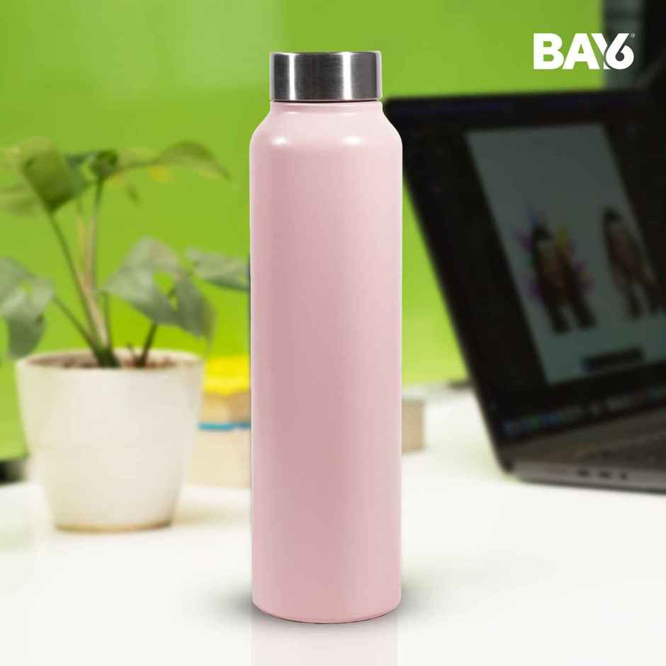 BAY6 Stainless Steel Lean Water Bottle 1000ml | Baby Pink Color