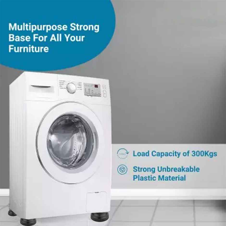 Daluci Washing Machine Pads For Vibration Reduction and Noise Control - Pack Of 4 | Black