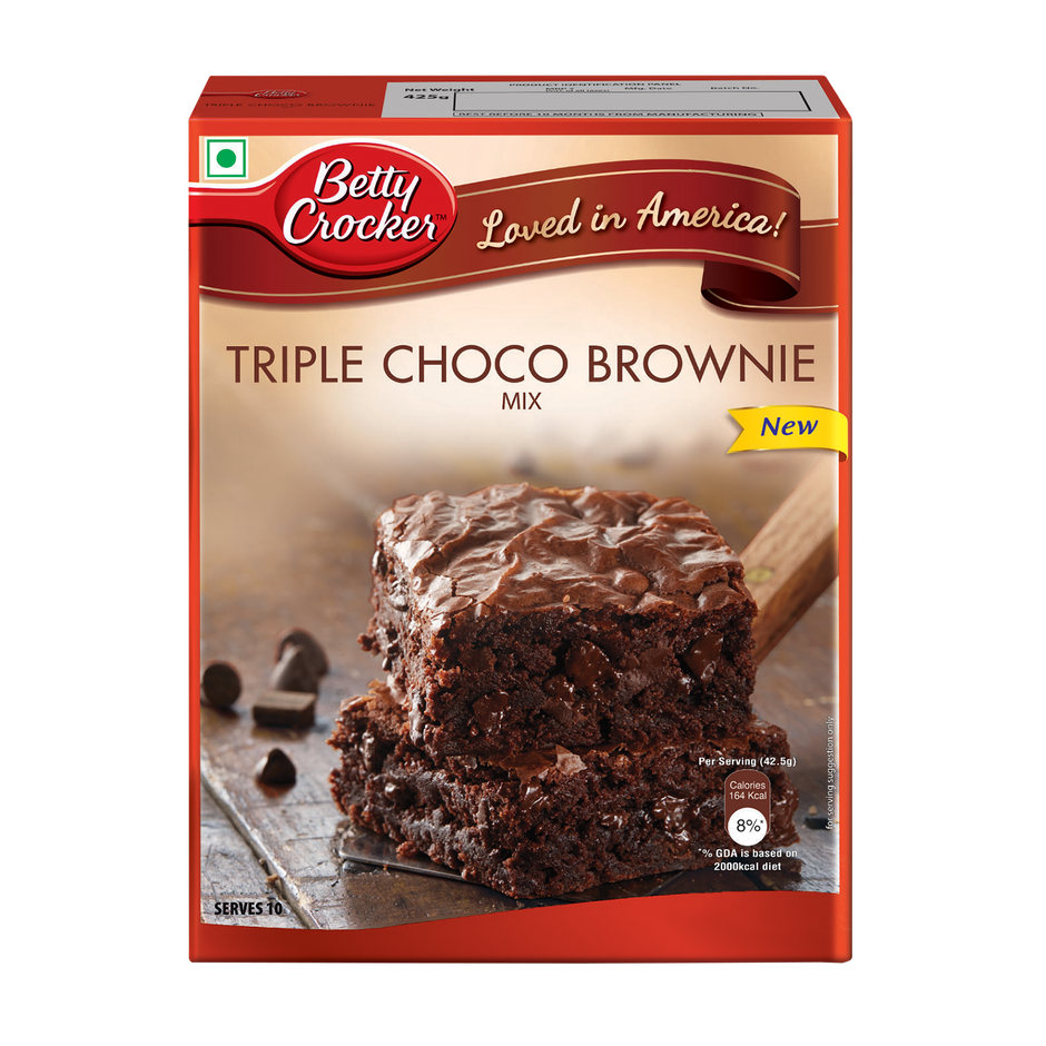 Betty Crocker Triple Chocolate Brownie Instant Cake Mix Powder | Baking Essential| Combo