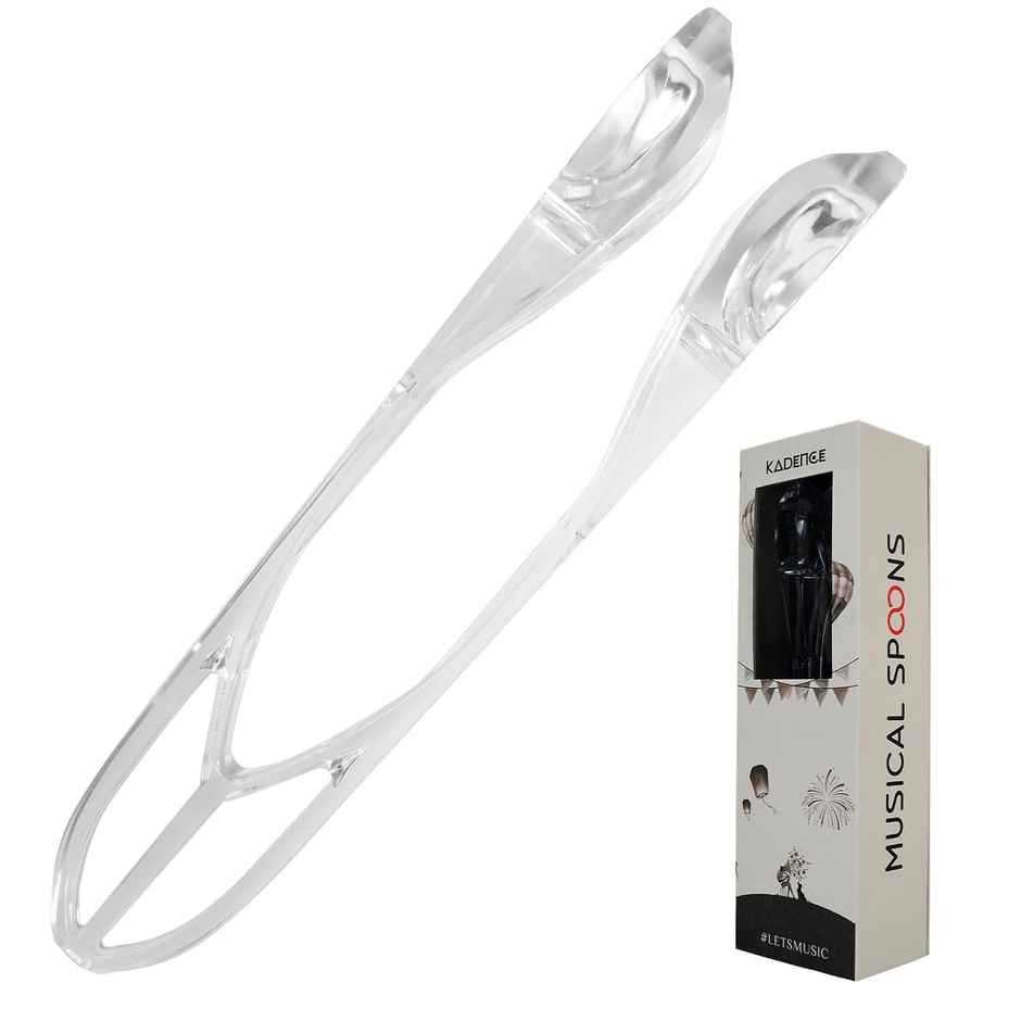 Kadence Musical Spoons | Hand Percussion Instrument | Crystal Clear Design | 9 Inch