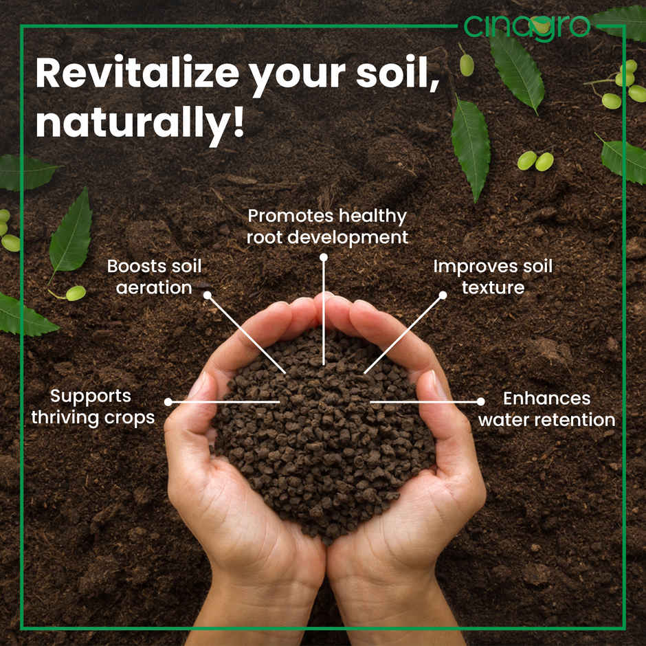 Cinagro Neem Cake Plant Fertilizer and Soil Enhancer Rich in Nitrogen, Phosphorus & Potassium