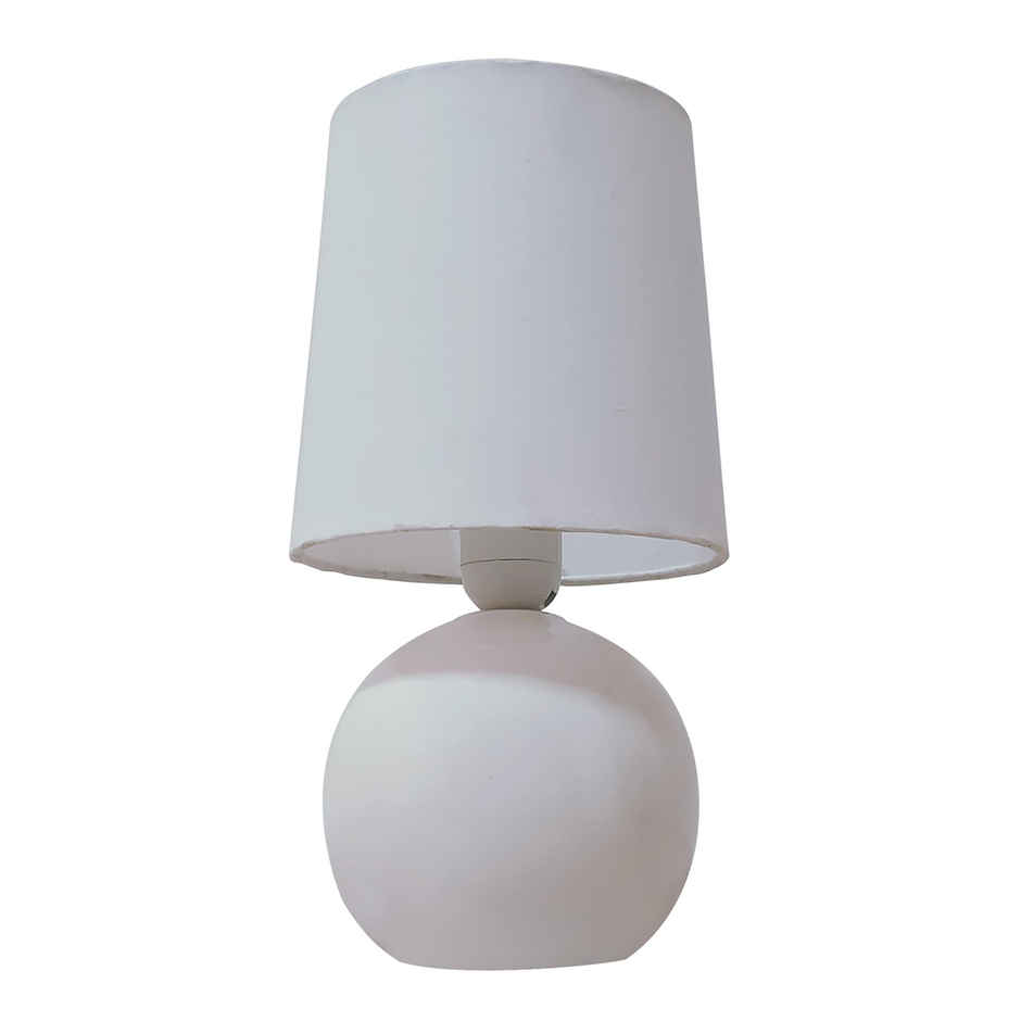HOMESAKE Classic Ceramic Bedside Table Lamp | Farmhouse Nightstand Lamp | White