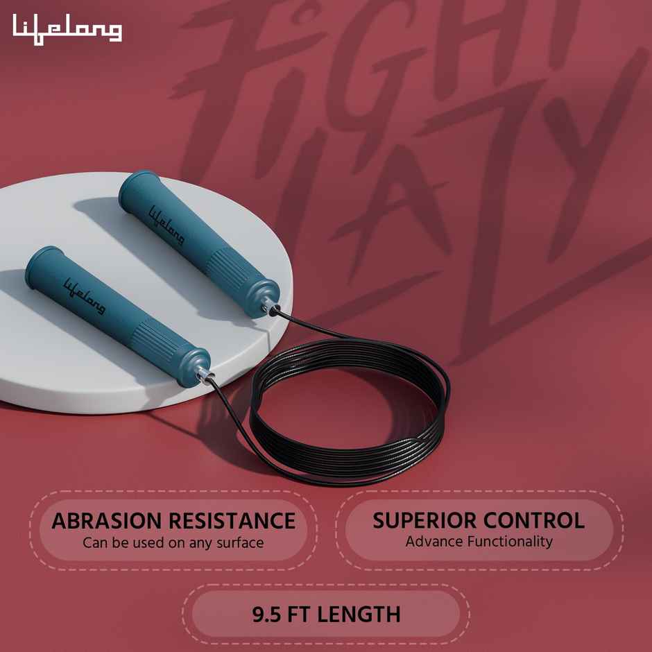 Lifelong (LLSR08) Skipping Rope For Exercise | Tangle-Free | 290cm - Blue
