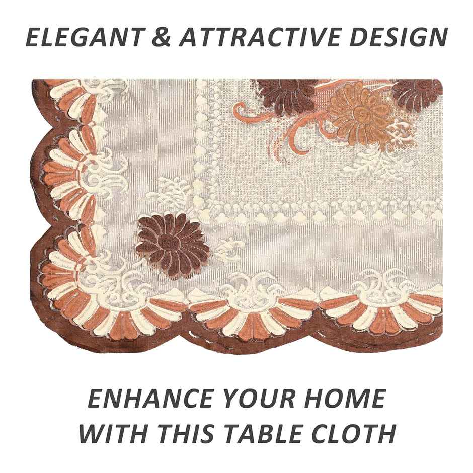 Kuber Industries Cotton 4 Seater Center Table Cover for Living Room | Brown